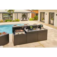 Meuble Support Évier noir avec bar pour cuisine Forge Adour - 10